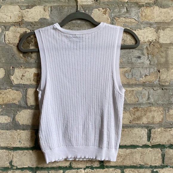 White Cableknit High Neck Tank from Simons szM - Picture 2 of 4